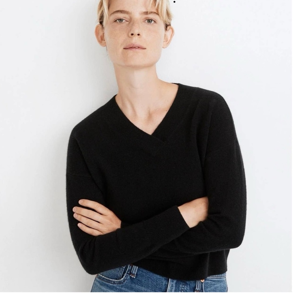 Cashmere Madewell Black Sweater V Neck